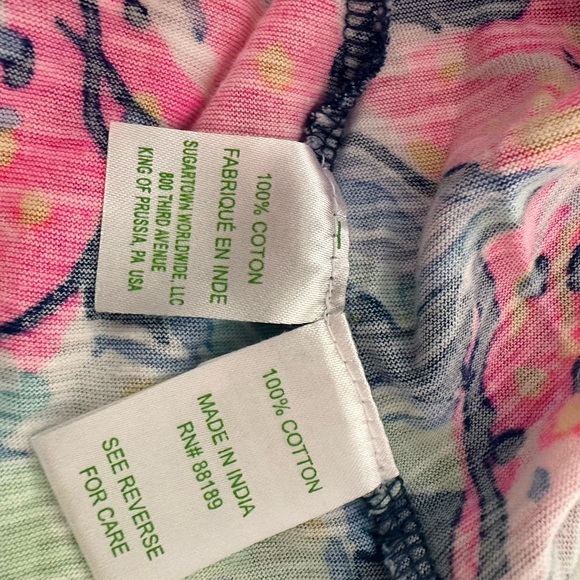 Lilly Pulitzer Essie Tank Top in Tiger Lilly Pink Blue Size Small - Picture 5 of 5